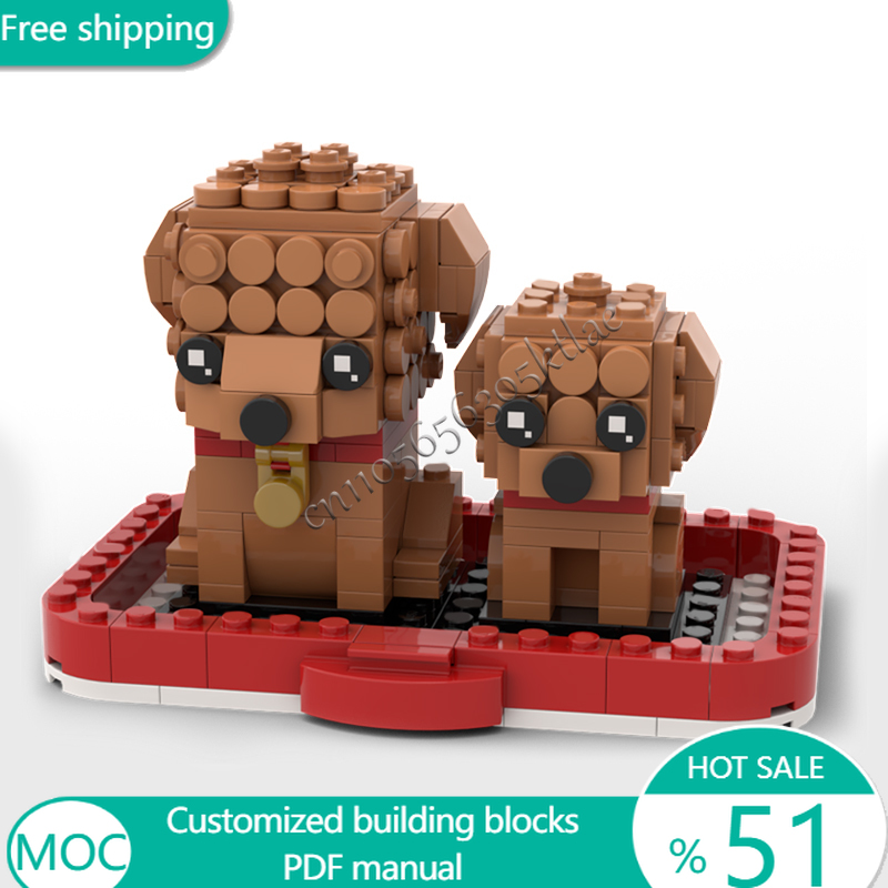 Kids Toys Blocks - 293 Uds. Animal Goldendoodl y cachorro