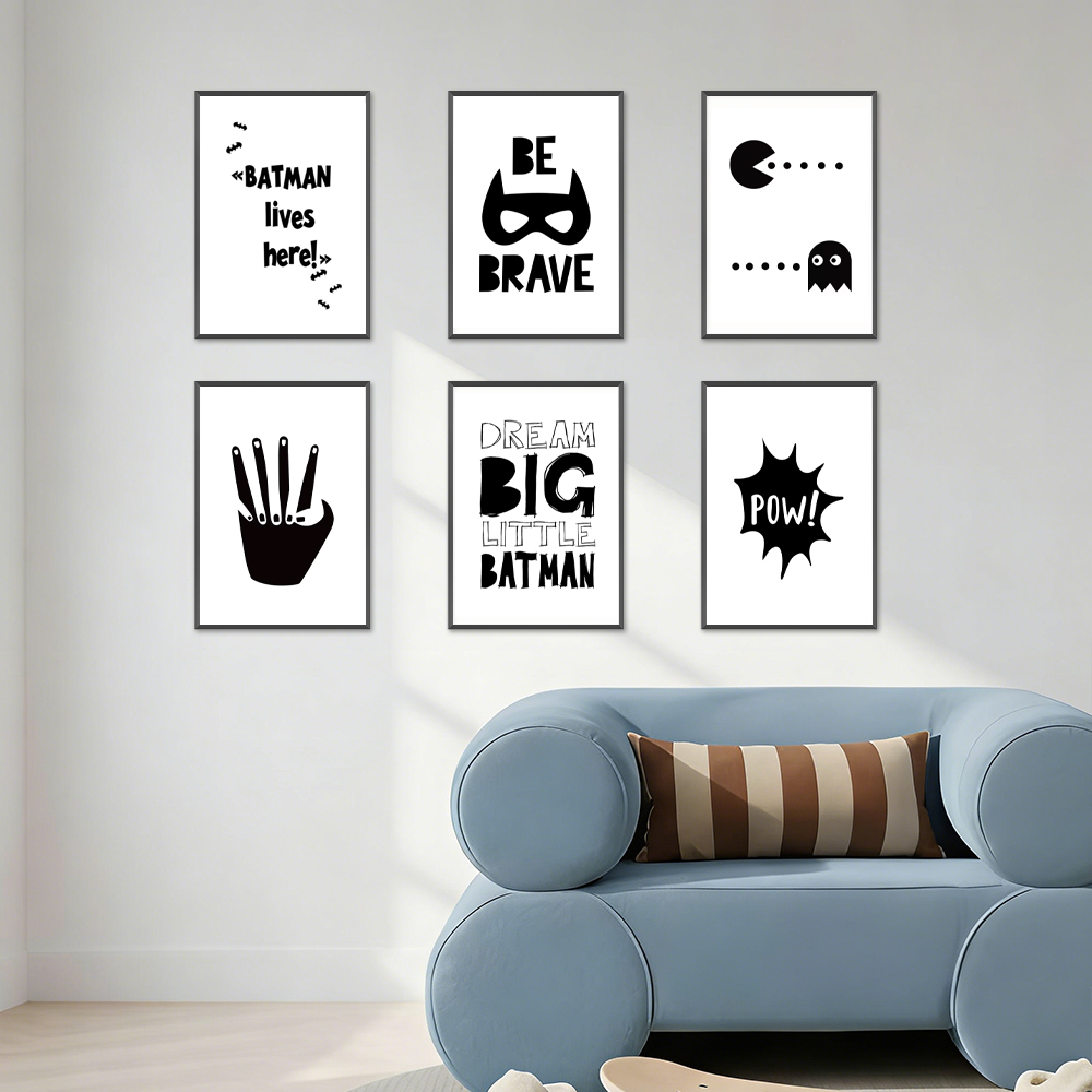 Kids Toys Quotes - Póster minimalista de superhéroes en blanco