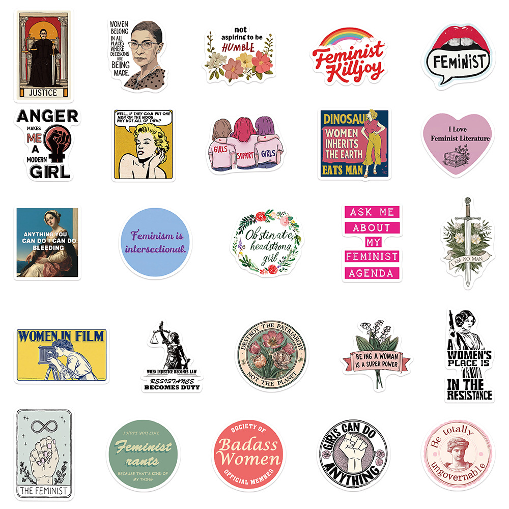 50 Pegatinas Feministas Girl P - Kids Toys Quotes reseña y precio