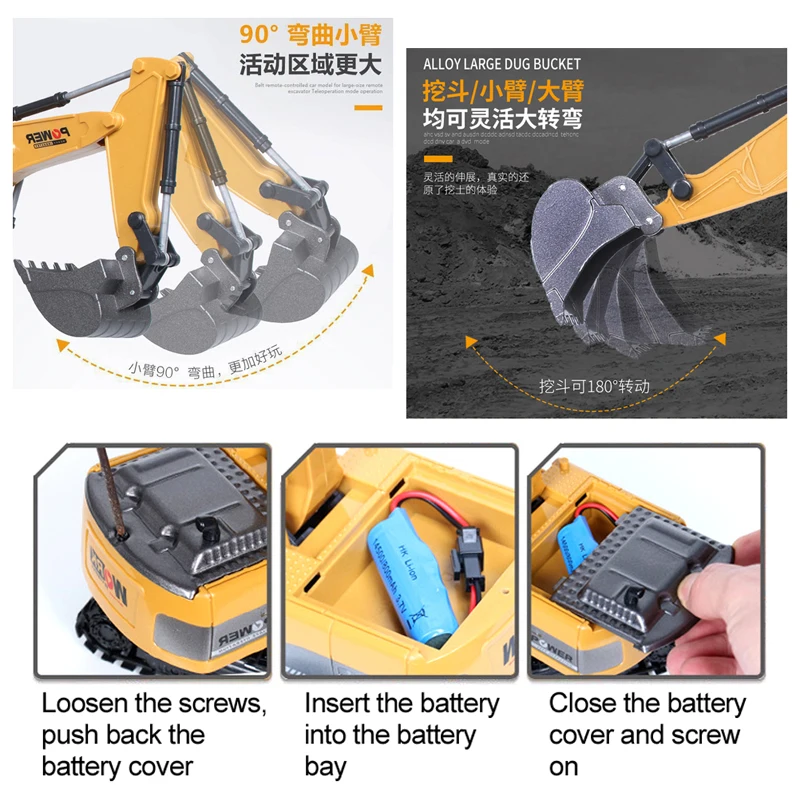 Excavadora RC 2.4Ghz 6 Canales - Kids Toys Channel reseña y precio