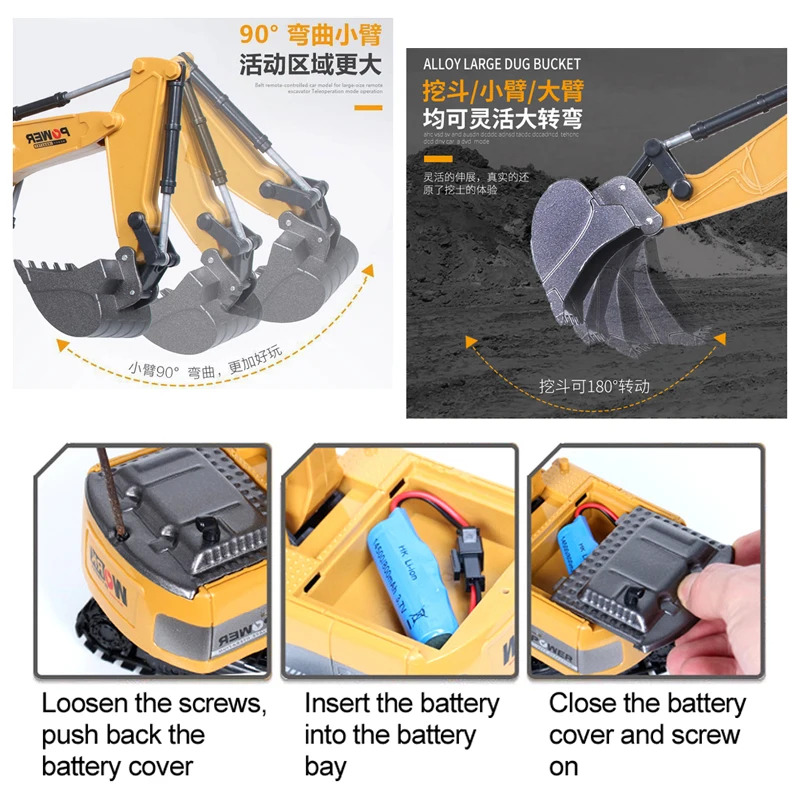 Excavadora RC 2.4Ghz 6 Canales - Kids Toys Channel reseña y precio
