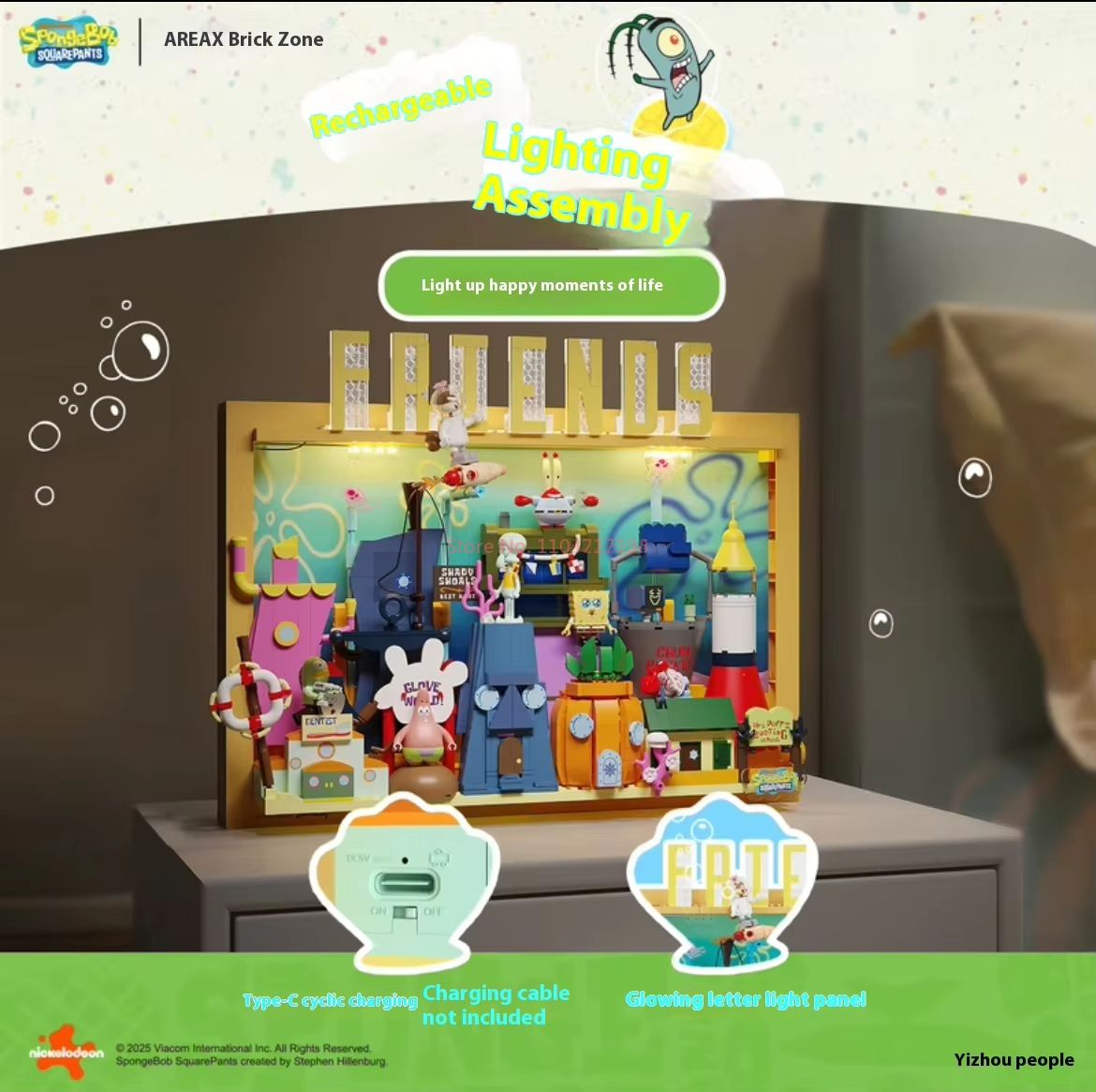 Oficial Area-X Bob Esponja Squ - Kids Toys Blocks reseña y precio